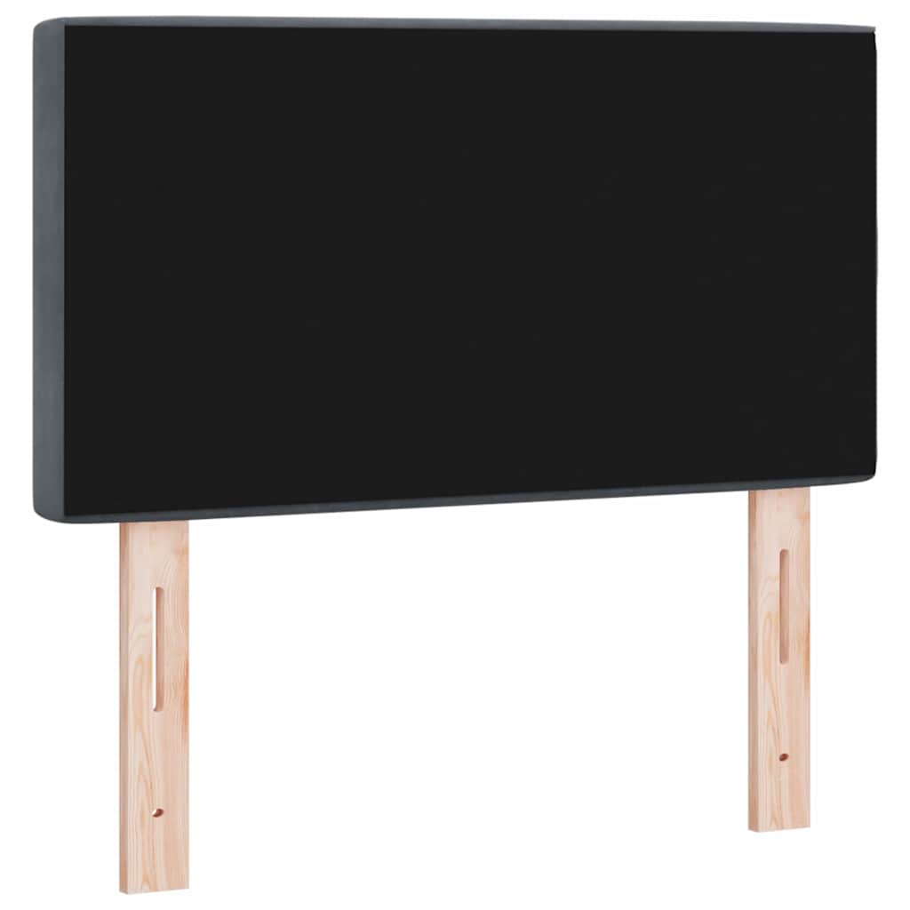 LED Headboard with LED Strip Lights Dark grey 80 cm Velvet